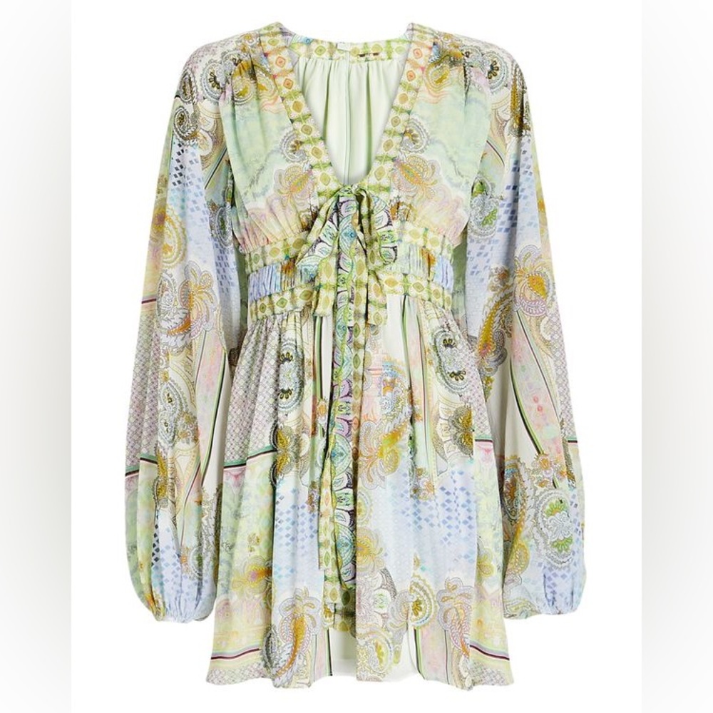 Alexis Tessie printed gauze mini dress size small